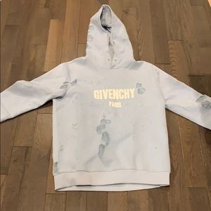 Givenchy Distressed Ice Blue Hoodie